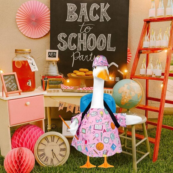 4Pcs Yard Goose Back to School Porch Goose Outfits Geese Clothes Patio Lawn - Picture 4 of 7